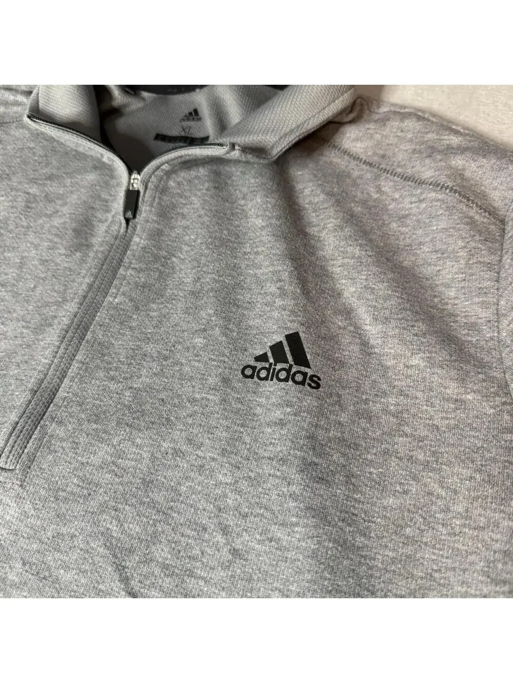 Adidas Pullover Mens XL Gray Quarter Zip Pullover‎ Sweater Golf Training